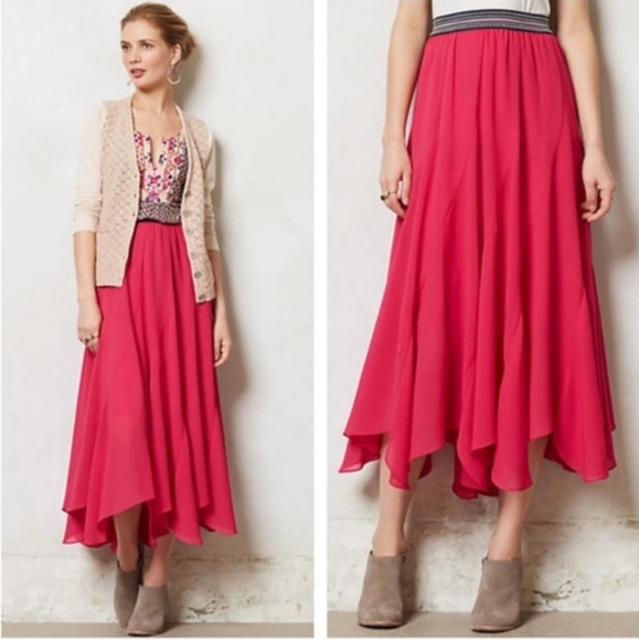 Anthropologie Dresses & Skirts - Anthro Vanessa Virginia Colima Maxi Skirt Pink Med